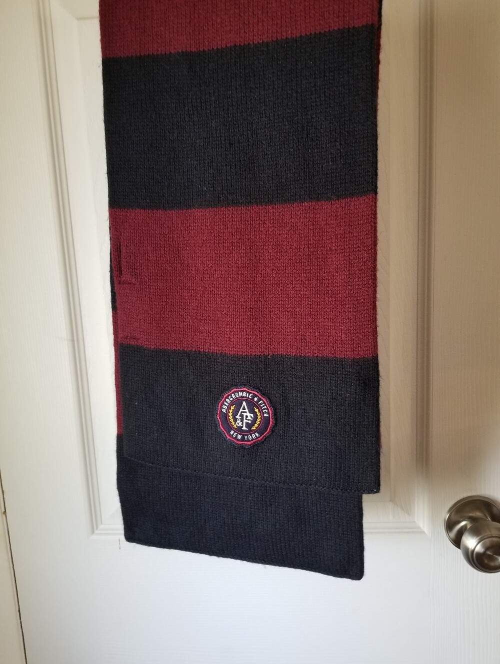 ❗Vintage Abercrombie & Fitch Y2K Maroon Navy Winter Scarf❗